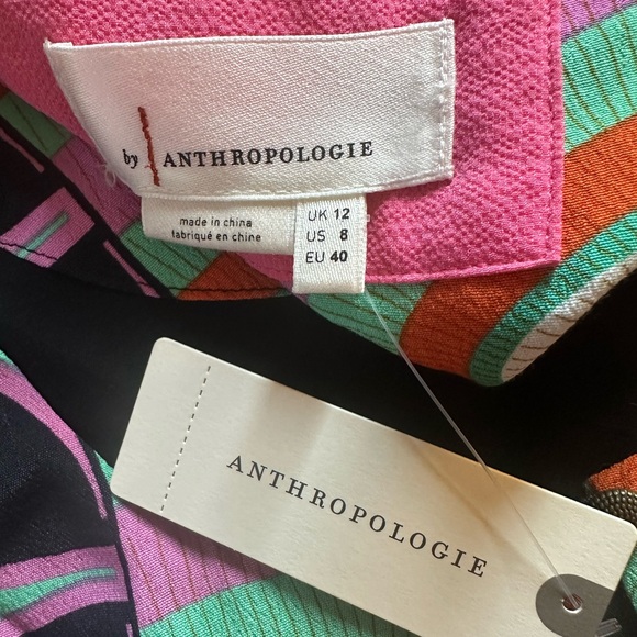 Anthropologie Kenzie Asymmetrical Dress- Groovy Multicolor- Retro Sz 8 NWT #785 - Picture 8 of 12
